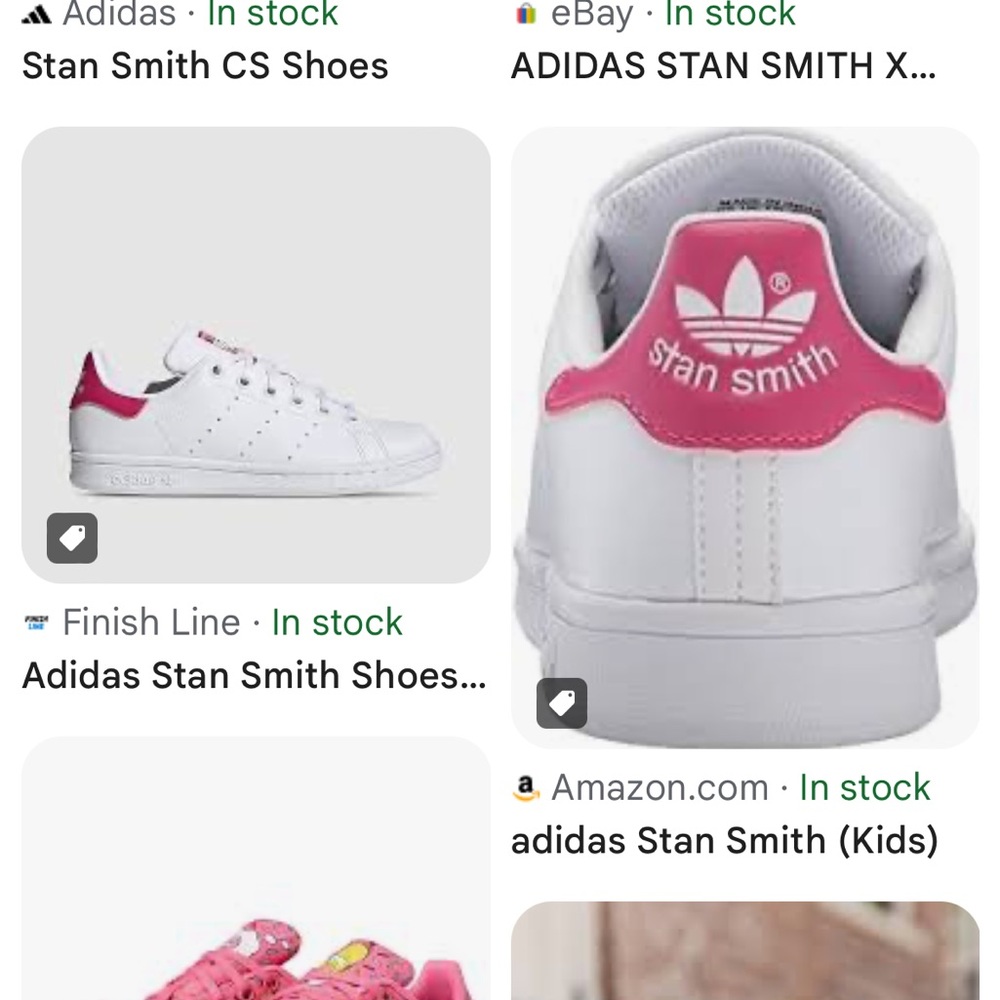 Stan smith pink and white sneakers